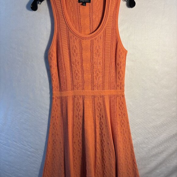 Etcetera XS Orange Knit Sleeveless Dress With Fit & Flare Design - Picture 1 of 11
